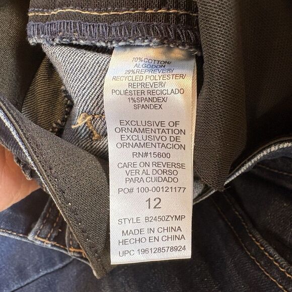 Democracy "Ab"solution Booty Lift Mid Stretch Straight Leg Indigo Jeans Size 12 - Picture 4 of 7